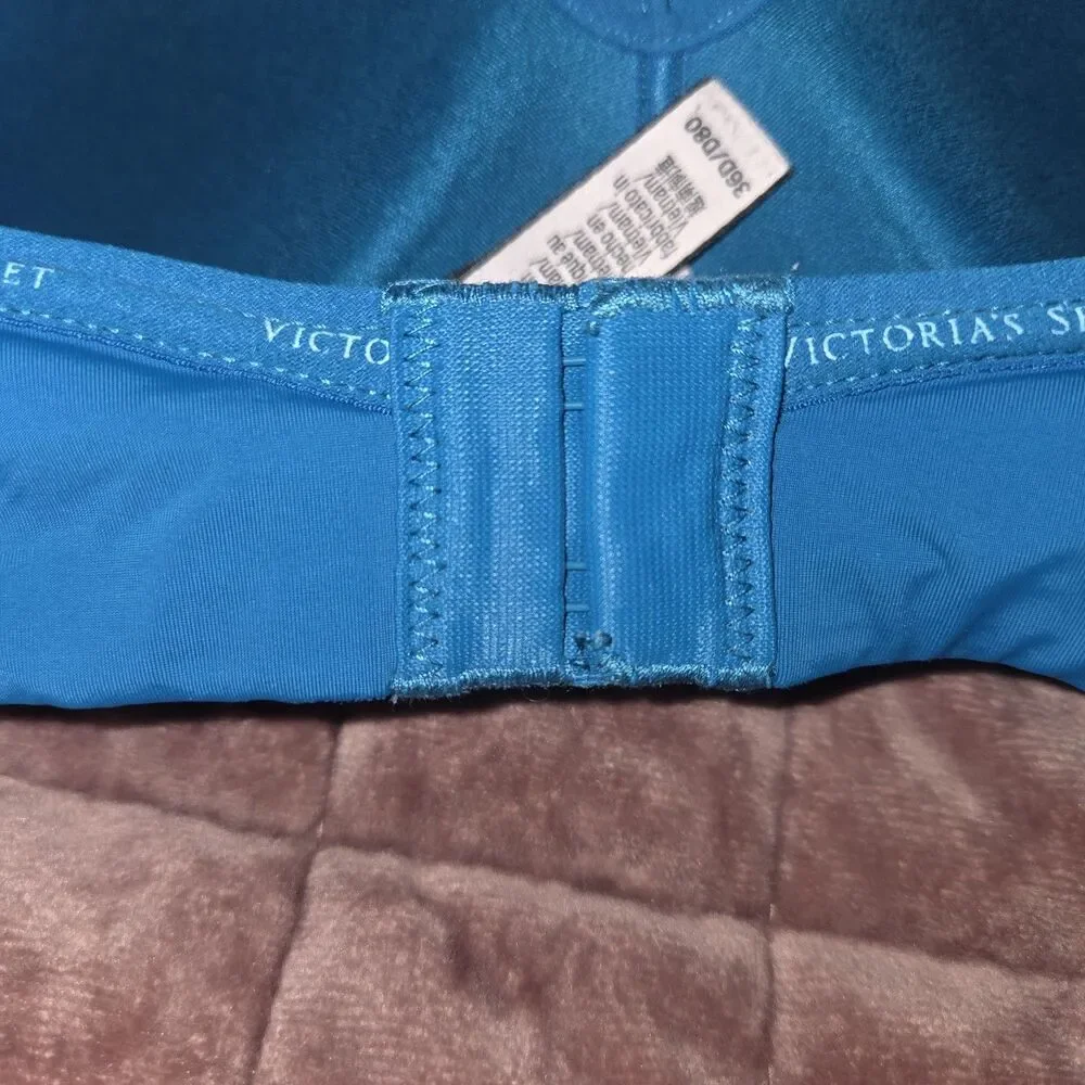 Victoria's Secret T-Shirt Lightly Lined Wireless Bra Blue 36D Comfort Crealean
